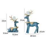 Maxbell Modern Reindeer Figurines Ornaments Deer Statues for Home Table Decor Geometric Blue