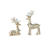 Maxbell Modern Reindeer Figurines Ornaments Deer Statues for Home Table Decor Aureate
