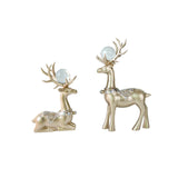 Maxbell Modern Reindeer Figurines Ornaments Deer Statues for Home Table Decor Aureate