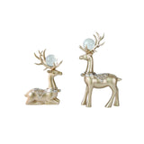 Maxbell Modern Reindeer Figurines Ornaments Deer Statues for Home Table Decor Aureate