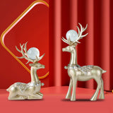 Maxbell Modern Reindeer Figurines Ornaments Deer Statues for Home Table Decor Aureate
