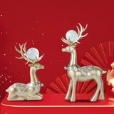 Maxbell Modern Reindeer Figurines Ornaments Deer Statues for Home Table Decor Aureate