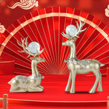 Maxbell Modern Reindeer Figurines Ornaments Deer Statues for Home Table Decor Aureate