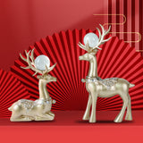 Maxbell Modern Reindeer Figurines Ornaments Deer Statues for Home Table Decor Aureate