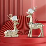 Maxbell Modern Reindeer Figurines Ornaments Deer Statues for Home Table Decor Aureate