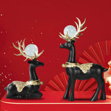 Maxbell Modern Reindeer Figurines Ornaments Deer Statues for Home Table Decor Black