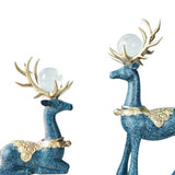 Maxbell Modern Reindeer Figurines Ornaments Deer Statues for Home Table Decor Blue