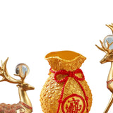 Maxbell Reindeer Figurines Resin Table Cabinet Bag Statue Vase for Gift Office Party Gold Vase
