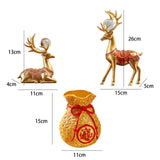 Maxbell Reindeer Figurines Resin Table Cabinet Bag Statue Vase for Gift Office Party Gold Vase