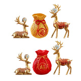 Maxbell Reindeer Figurines Resin Table Cabinet Bag Statue Vase for Gift Office Party Gold Vase