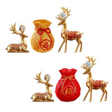 Maxbell Reindeer Figurines Resin Table Cabinet Bag Statue Vase for Gift Office Party Gold Vase