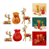 Maxbell Reindeer Figurines Resin Table Cabinet Bag Statue Vase for Gift Office Party Gold Vase