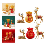Maxbell Reindeer Figurines Resin Table Cabinet Bag Statue Vase for Gift Office Party Gold Vase