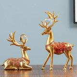 Maxbell Reindeer Figurines Resin Table Cabinet Bag Statue Vase for Gift Office Party Gold Vase