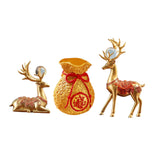 Maxbell Reindeer Figurines Resin Table Cabinet Bag Statue Vase for Gift Office Party Gold Vase