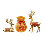 Maxbell Reindeer Figurines Resin Table Cabinet Bag Statue Vase for Gift Office Party Gold Vase