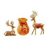 Maxbell Reindeer Figurines Resin Table Cabinet Bag Statue Vase for Gift Office Party Gold Vase