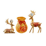 Maxbell Reindeer Figurines Resin Table Cabinet Bag Statue Vase for Gift Office Party Gold Vase