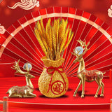 Maxbell Reindeer Figurines Resin Table Cabinet Bag Statue Vase for Gift Office Party Gold Vase
