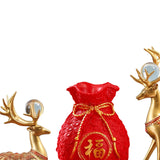 Maxbell Reindeer Figurines Resin Table Cabinet Bag Statue Vase for Gift Office Party Red Vase