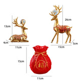 Maxbell Reindeer Figurines Resin Table Cabinet Bag Statue Vase for Gift Office Party Red Vase