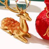 Maxbell Reindeer Figurines Resin Table Cabinet Bag Statue Vase for Gift Office Party Red Vase