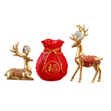 Maxbell Reindeer Figurines Resin Table Cabinet Bag Statue Vase for Gift Office Party Red Vase