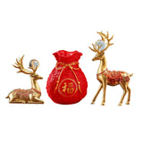 Maxbell Reindeer Figurines Resin Table Cabinet Bag Statue Vase for Gift Office Party Red Vase