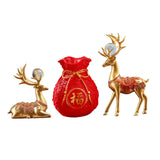 Maxbell Reindeer Figurines Resin Table Cabinet Bag Statue Vase for Gift Office Party Red Vase