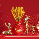 Maxbell Reindeer Figurines Resin Table Cabinet Bag Statue Vase for Gift Office Party Red Vase