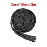 Maxbell Stove Gasket Tape Black Gasket Cord Fiberglass Stove Door Seal Tape for Door 3mmx18mmx200cm