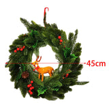 Maxbell Christmas Door Wreath 45cm Greenery Wreaths Wall Hanging for New Year Party