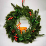 Maxbell Christmas Door Wreath 45cm Greenery Wreaths Wall Hanging for New Year Party