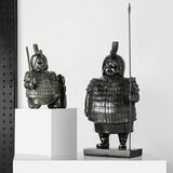 Maxbell Ancient Terracotta Soldiers Exquisite Handpainted for Ornament Shelf Decor Kneeling