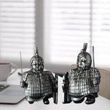 Maxbell Ancient Terracotta Soldiers Exquisite Handpainted for Ornament Shelf Decor Kneeling