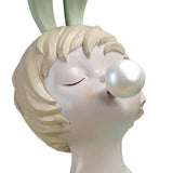 Maxbell Modern Blowing Bubbles Girl Figurine Resin Statue for Bedroom Desk Decor
