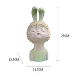 Maxbell Modern Blowing Bubbles Girl Figurine Resin Statue for Bedroom Desk Decor