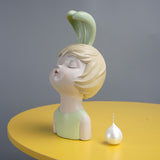 Maxbell Modern Blowing Bubbles Girl Figurine Resin Statue for Bedroom Desk Decor