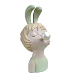 Maxbell Modern Blowing Bubbles Girl Figurine Resin Statue for Bedroom Desk Decor