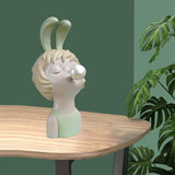 Maxbell Modern Blowing Bubbles Girl Figurine Resin Statue for Bedroom Desk Decor