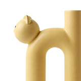 Maxbell Ceramic Vase Cute Tubular Cat Shape Art Crafts for Bedroom tabletop Yellow