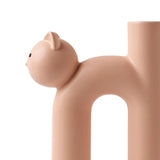 Maxbell Ceramic Vase Cute Tubular Cat Shape Art Crafts for Bedroom tabletop Pink