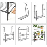 Maxbell 3 Tier Shoes Rack Organizer Flower Pot Stand for Hallway Dormitory Patio