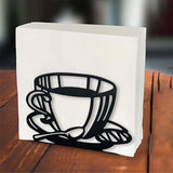 Maxbell Napkin Holder Serviette Vertical Metal for Kitchen Cocktail Parties Office black
