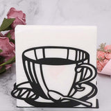 Maxbell Napkin Holder Serviette Vertical Metal for Kitchen Cocktail Parties Office black