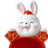 Maxbell Rabbit Statue Figurine Resin Decorative for Bookshelf Living Room Office Big Belly