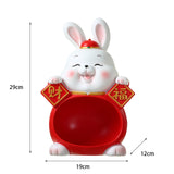Maxbell Rabbit Statue Figurine Resin Decorative for Bookshelf Living Room Office Big Belly