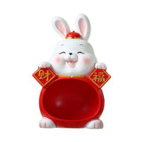 Maxbell Rabbit Statue Figurine Resin Decorative for Bookshelf Living Room Office Big Belly