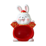 Maxbell Rabbit Statue Figurine Resin Decorative for Bookshelf Living Room Office Big Belly