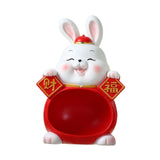 Maxbell Rabbit Statue Figurine Resin Decorative for Bookshelf Living Room Office Big Belly